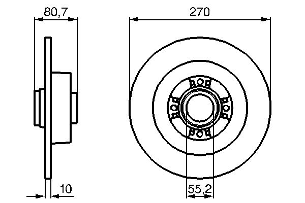 BOSCH 219 620 0 986 479 196 - Féktárcsa