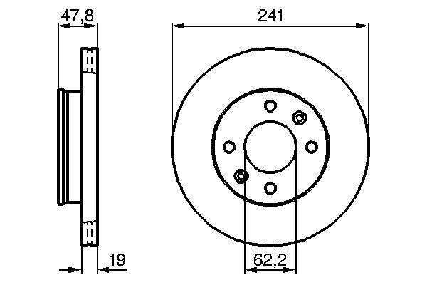 BOSCH 219 627 0 986 479 206 - Féktárcsa