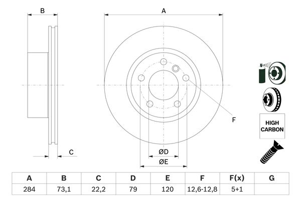 BOSCH BOS0986479213 féktárcsa