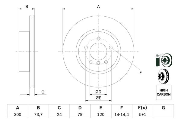 BOSCH BOS0986479216 féktárcsa