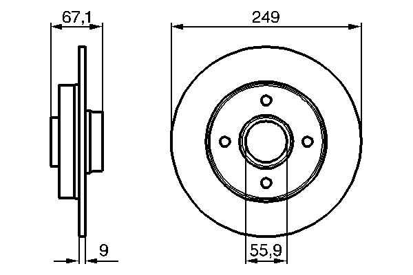 BOSCH 0986479219 Féktárcsa