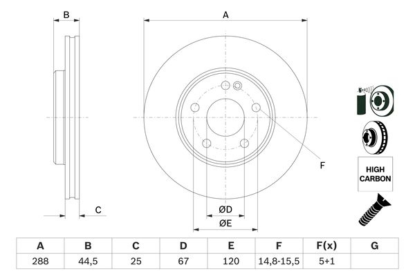 BOSCH BOS0986479234 féktárcsa