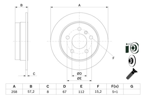 BOSCH 0986479235 Féktárcsa