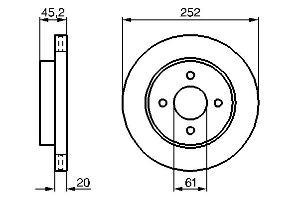 BOSCH 226 460 0 986 479 238 - Féktárcsa