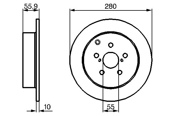 BOSCH 1001772898 0986479242 - Hátsó féktárcsa