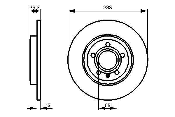 BOSCH 0986479252 Féktárcsa