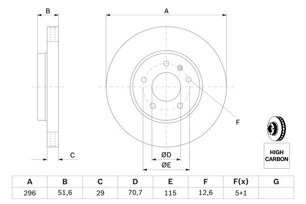 BOSCH 0986479267 Féktárcsa