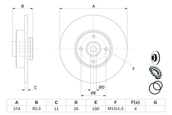 BOSCH BOS0986479270 féktárcsa