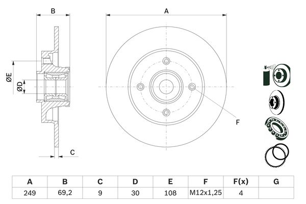 BOSCH 228 265 0 986 479 275 - Féktárcsa