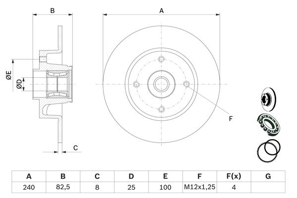 BOSCH 0986479278 Féktárcsa