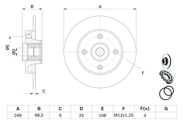 BOSCH 0986479279 Féktárcsa