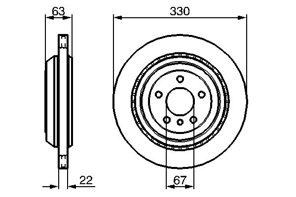 BOSCH 0986479285 Féktárcsa