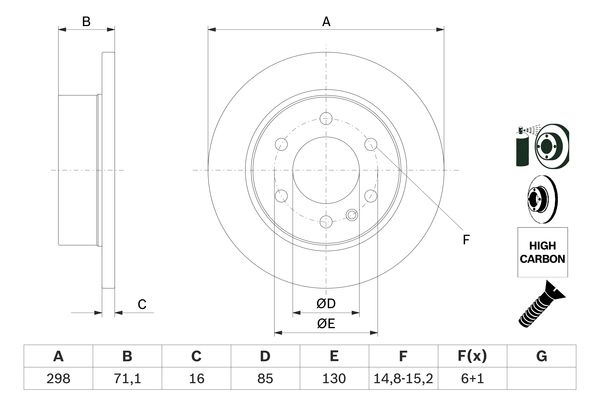 BOSCH BOS0986479295 féktárcsa