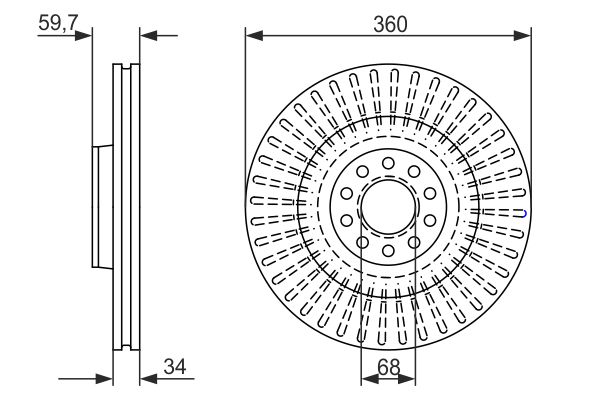 BOSCH 0986479302 0986479302 FÉKTÁRCSA (CSAK PÁRBAN RENDELHETO)