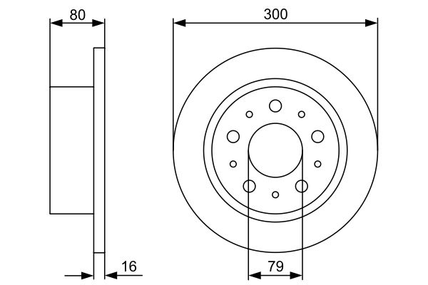 BOSCH 1001773206 0986479317 - Hátsó féktárcsa