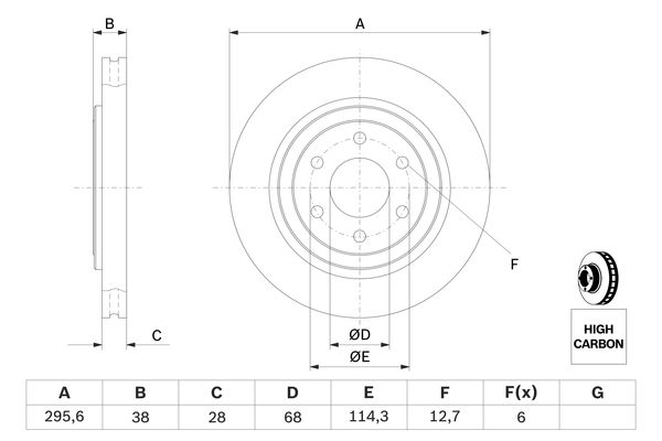 BOSCH 0986479356 Féktárcsa