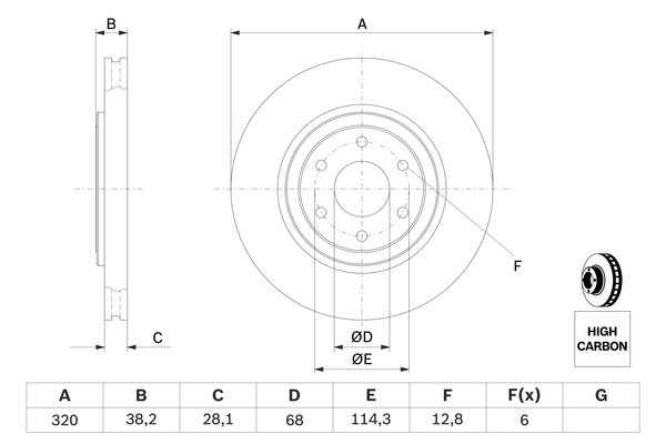 BOSCH BOS0986479357 féktárcsa