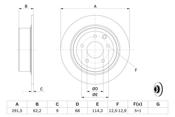 BOSCH BOS0986479C60 féktárcsa