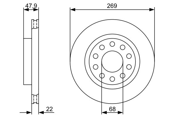 BOSCH 0986479366 Féktárcsa