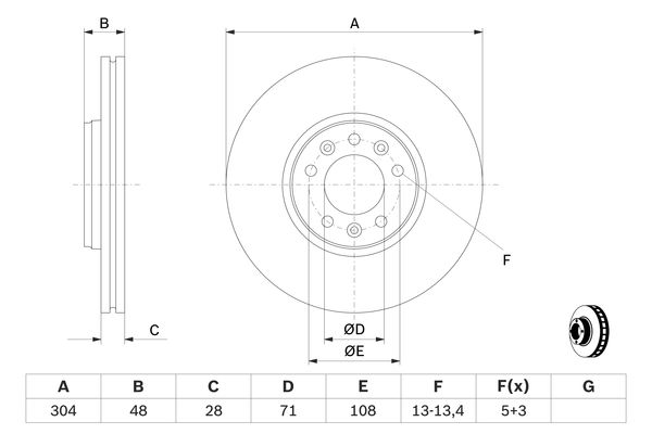 BOSCH 0986479380 Féktárcsa