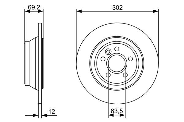 BOSCH 0986479396 Féktárcsa