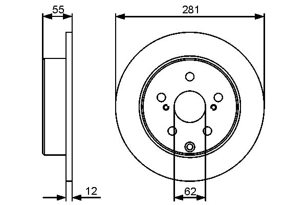 BOSCH 1001773552 0986479419 - Hátsó féktárcsa