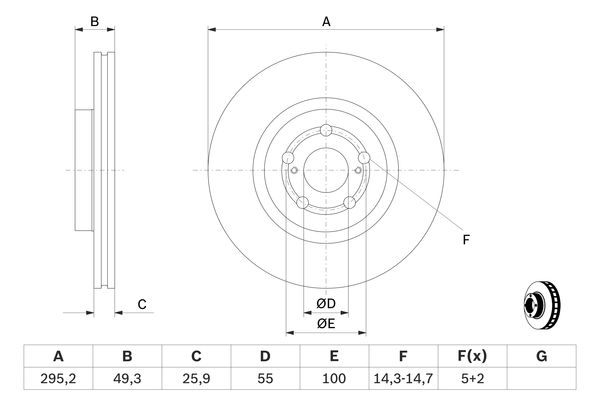 BOSCH BOS0986479423 féktárcsa