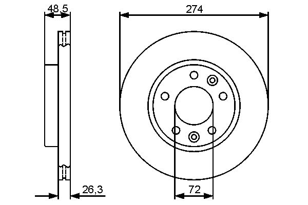 BOSCH 0986479444 Féktárcsa