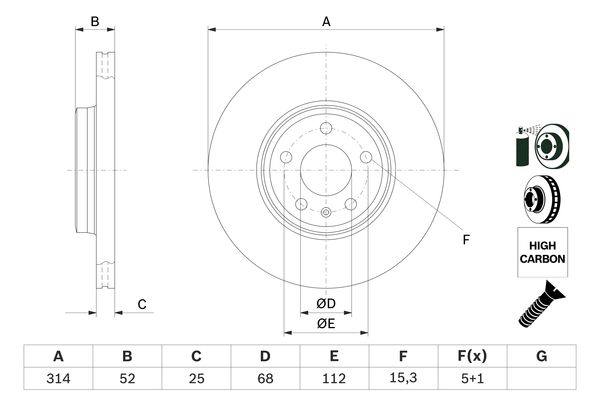 BOSCH BOS0986479467 féktárcsa