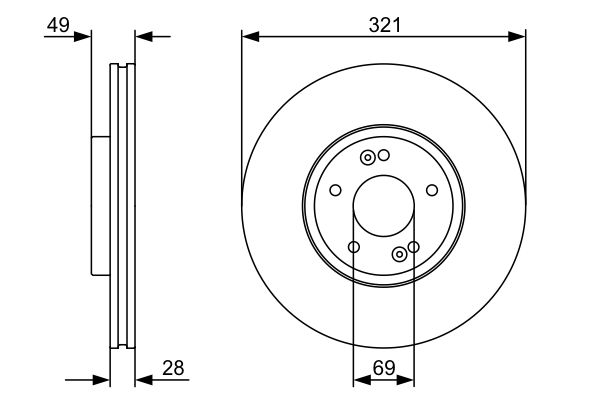 BOSCH 0986479536 Féktárcsa