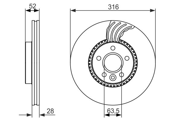 BOSCH 0986479C19 Féktárcsa