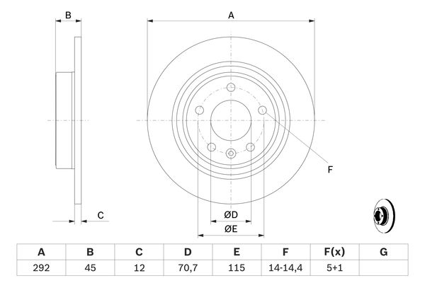 BOSCH 0986479646 Féktárcsa