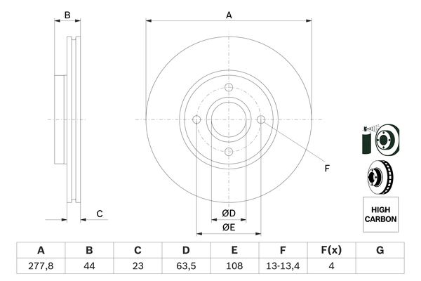 BOSCH BOS0986479659 féktárcsa