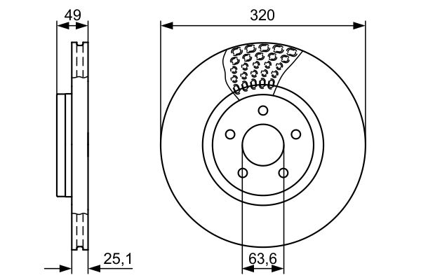 BOSCH 1001774608 0986479660 - Első féktárcsa