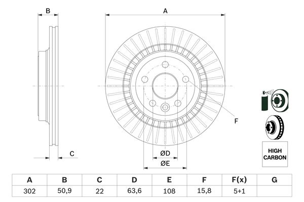 BOSCH BOS0986479713 féktárcsa