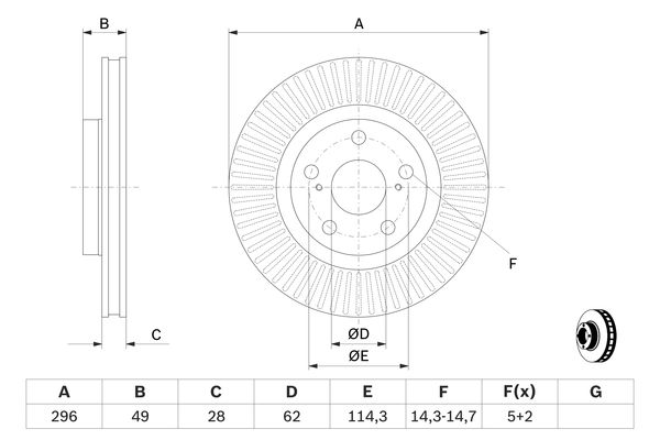 BOSCH 0986479768 Féktárcsa