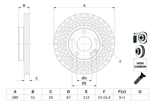 BOSCH BOS0986479A00 féktárcsa