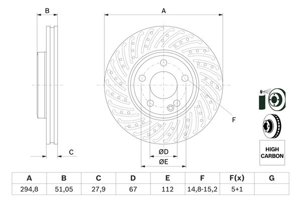 BOSCH 0986479A02 Féktárcsa