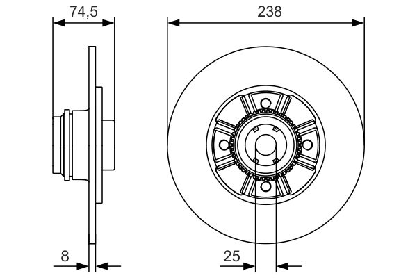 BOSCH 0986479A48 féktárcsa