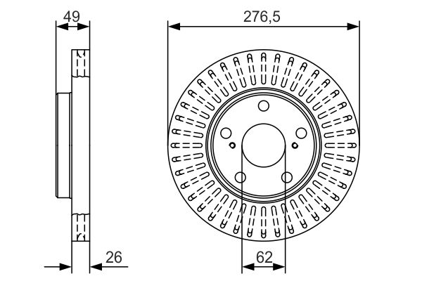 BOSCH 0986479A62 FÉKTÁRCSA