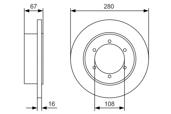 BOSCH 1001772638 0986479A94 - Hátsó féktárcsa