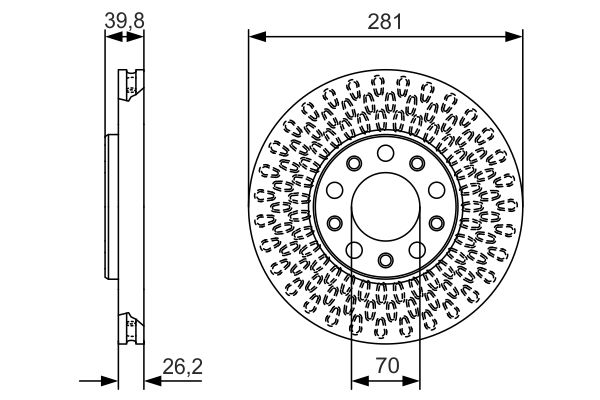 BOSCH 0986479C42 Féktárcsa