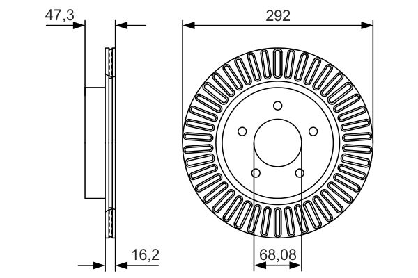 BOSCH 0986479D20 Féktárcsa