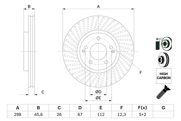 BOSCH BOS0986479E36 féktárcsa