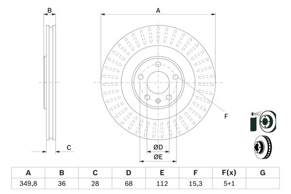 BOSCH 0986479E41 Féktárcsa