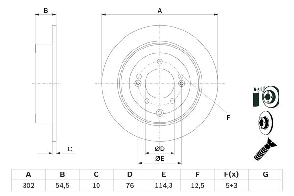 BOSCH BOS0986479E43 féktárcsa