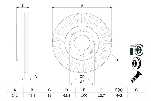 BOSCH BOS0986479E73 féktárcsa