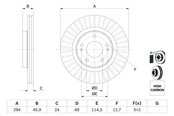 BOSCH BOS0986479E76 féktárcsa