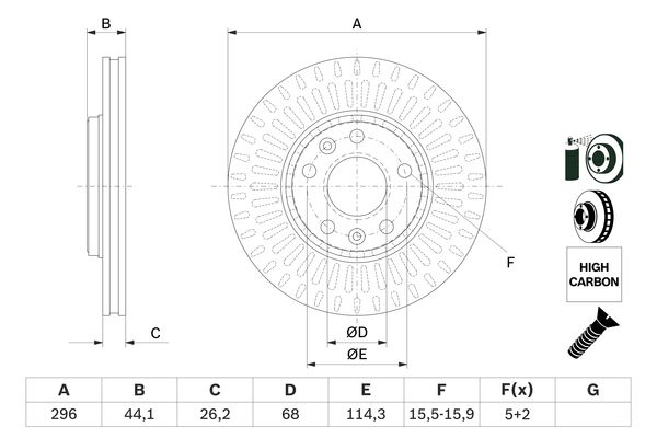 BOSCH 0986479E77 Féktárcsa