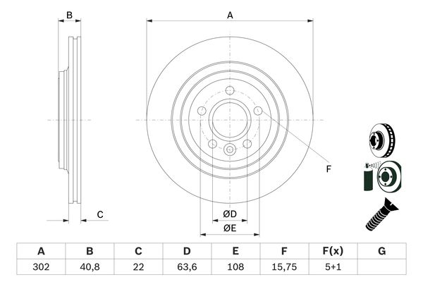 BOSCH 0986479E85 Féktárcsa